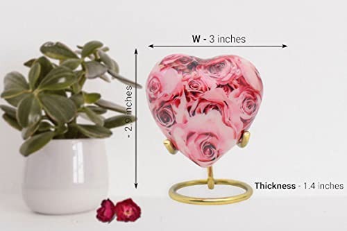 Elegant Pink Rose Cremation Urn for Adult Ashes, Decorative Burial Urn & Keepsak