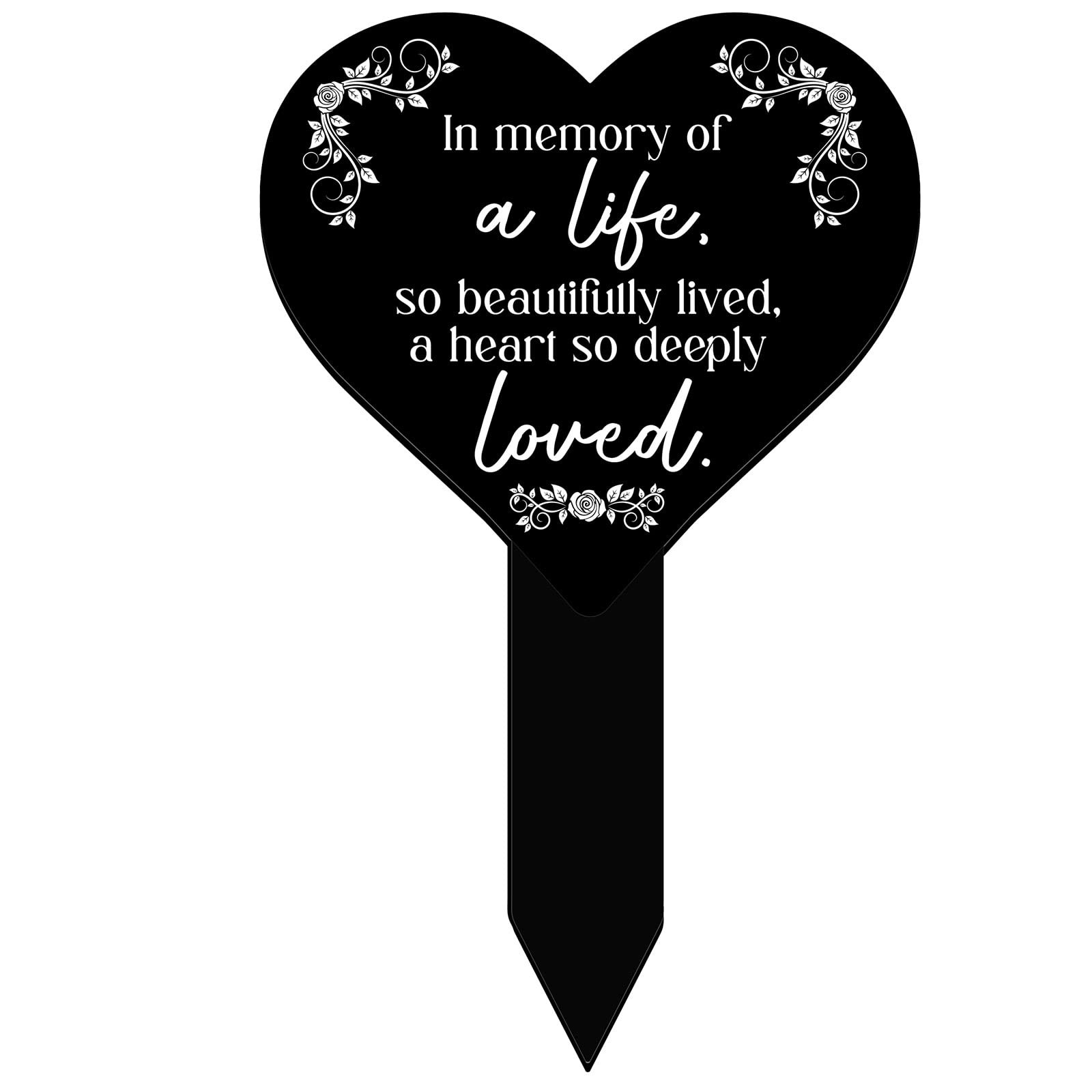 Memorial Grave Markers Heart Shaped Remembrance Plaque Stake Memorial Garden …