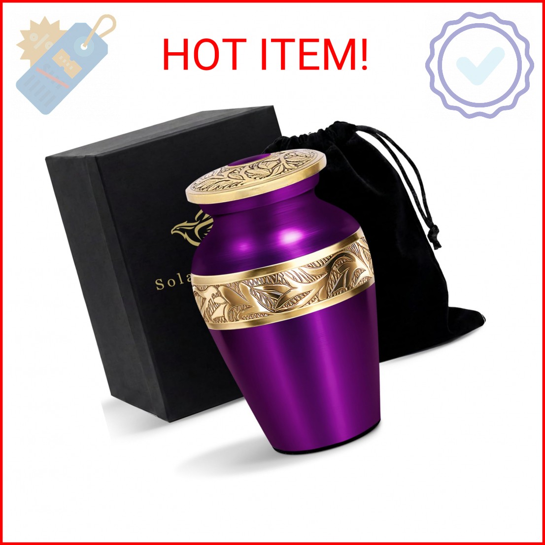 Solace Forever Small Urns for Human Ashes Keepsake – Decorative Mini Memorial Ur