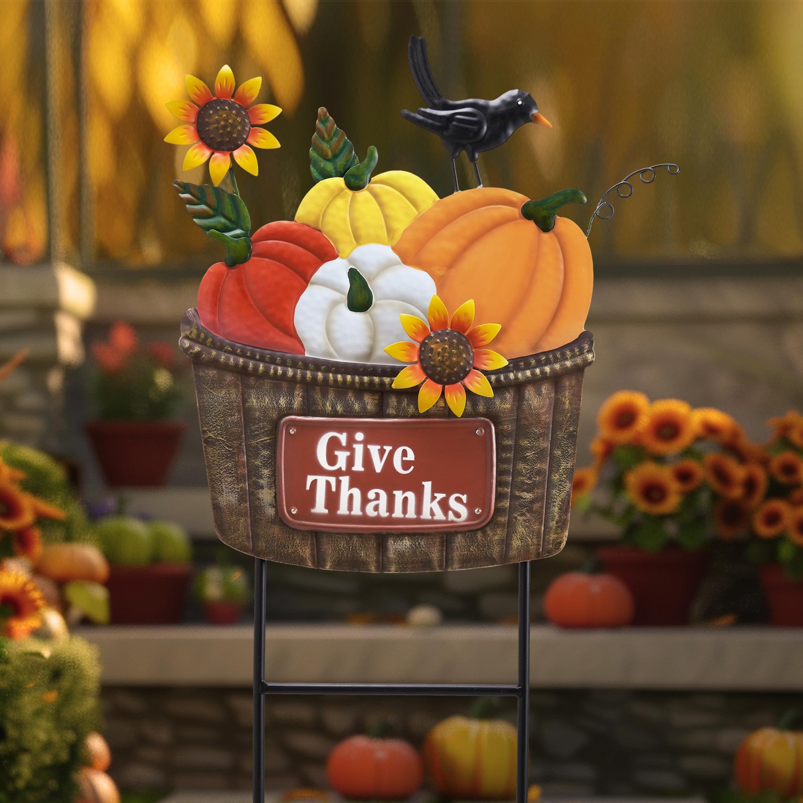 Fall Outdoor Decor, Pumpkin Fall Garden Decorations, Autumn Metal Yard Signs …
