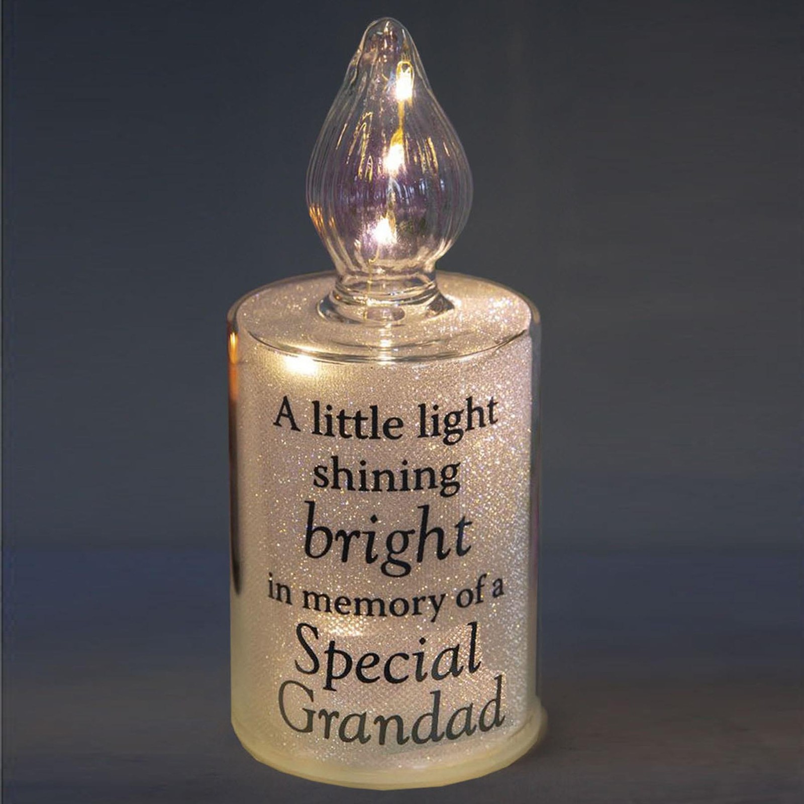 Thoughts of You Memorial Candle Light with Wording – Grandad
