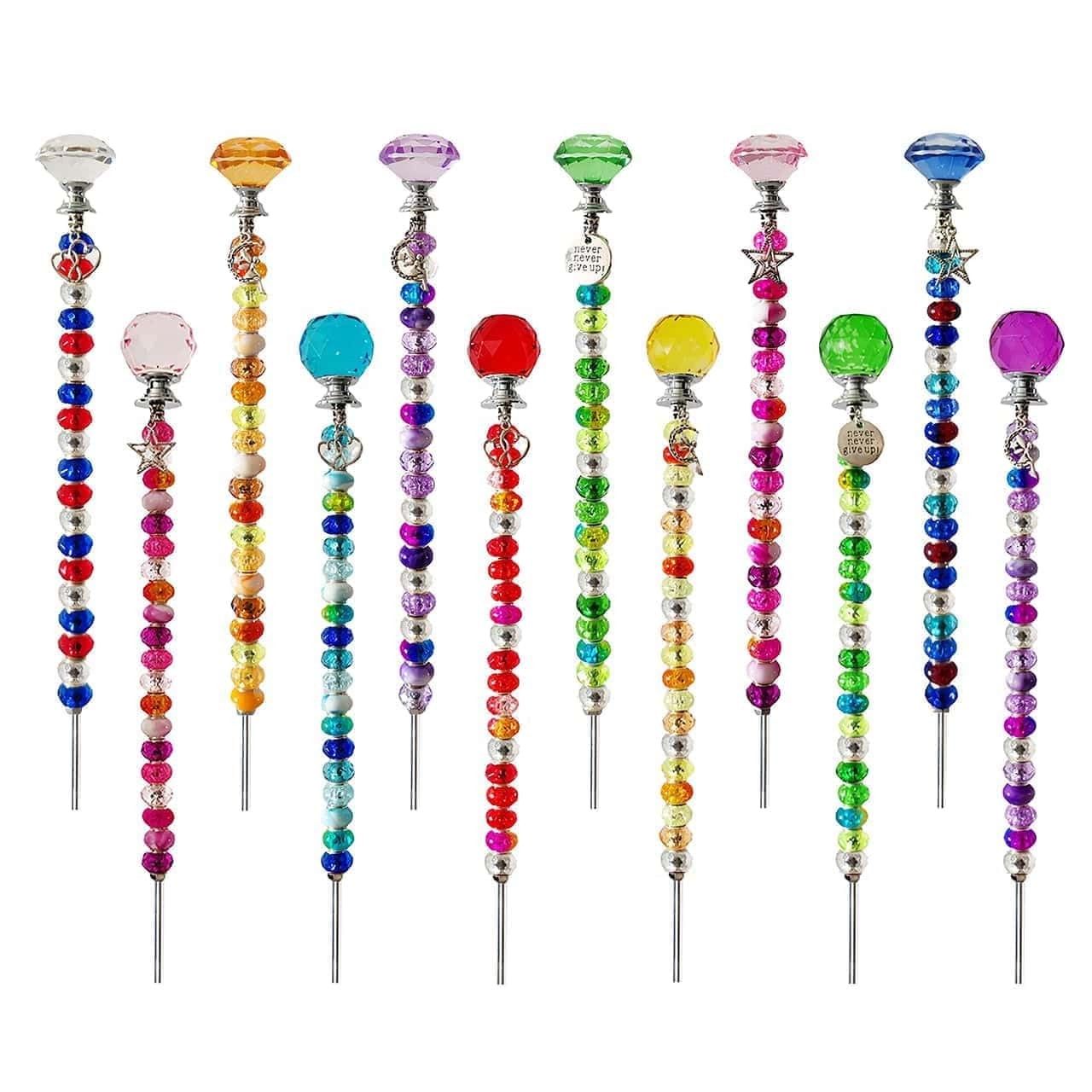 290Pcs Beaded Garden Stakes Kit – DIY Fairy Wand Garden Stake Beads Kit with …