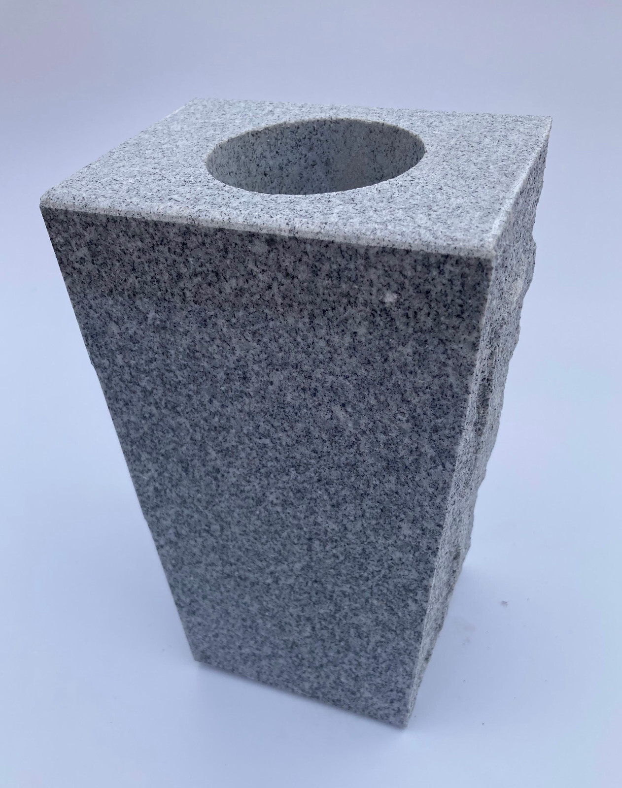 Granite Vase Tapered (5″x4″x9″) Gray Cemetery Grave