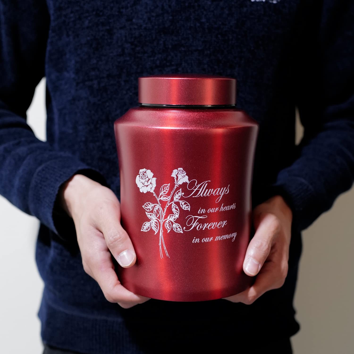 Large Cremation Urns for Adult Human Ashes, 160 lbs, Rose of Love-red