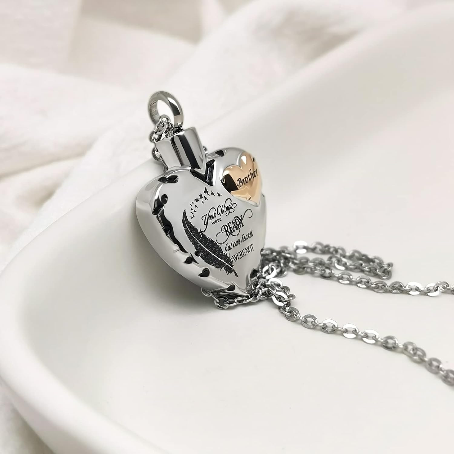 Heart Urn Necklace for Ashes Cremation Memorial Keepsake Jewelry for Loved Ones