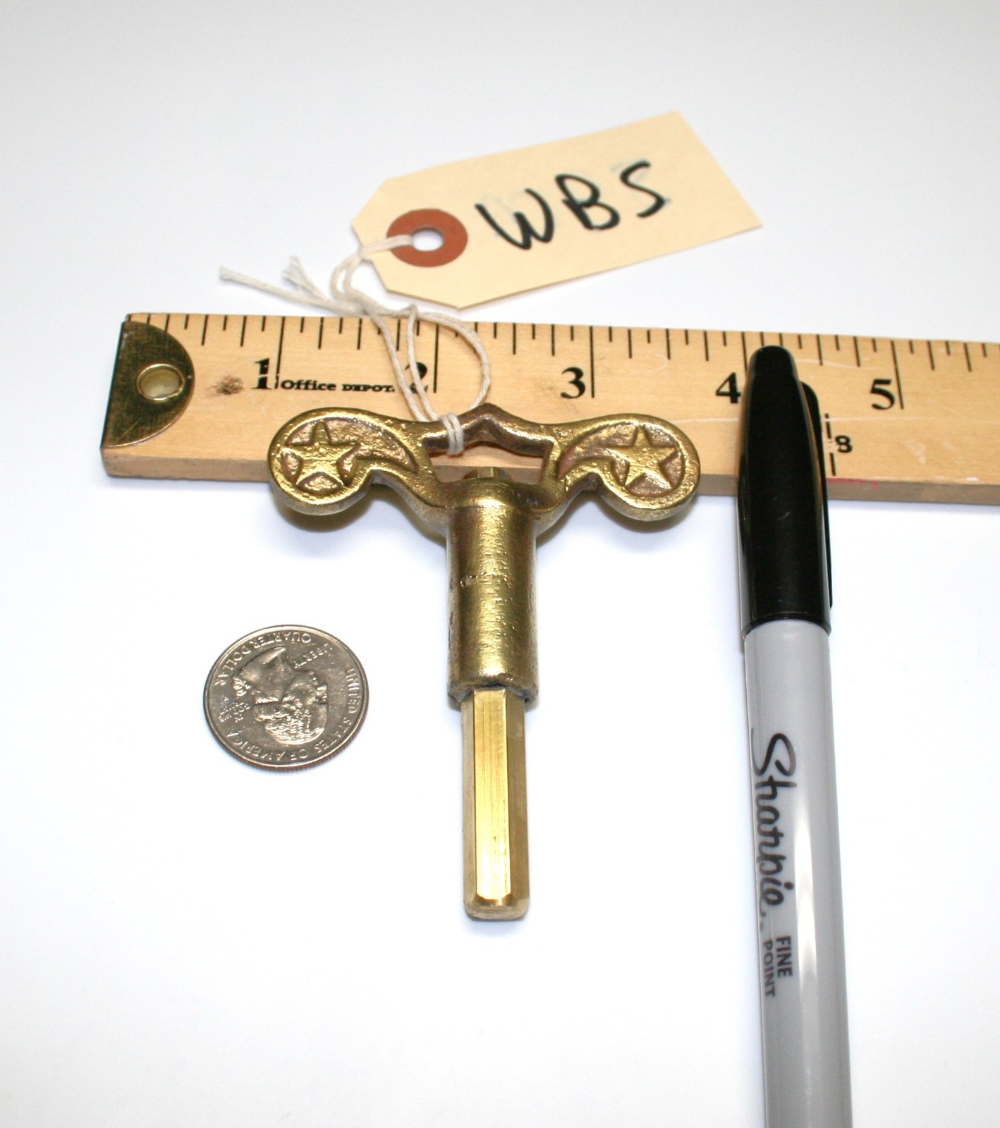 Brass Pocket Casket Key / Coffin Key