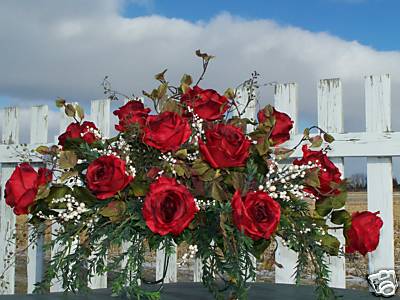 Be My True Love Forever and Ever Amen Cemetery Grave Tombstone Saddle Red Roses