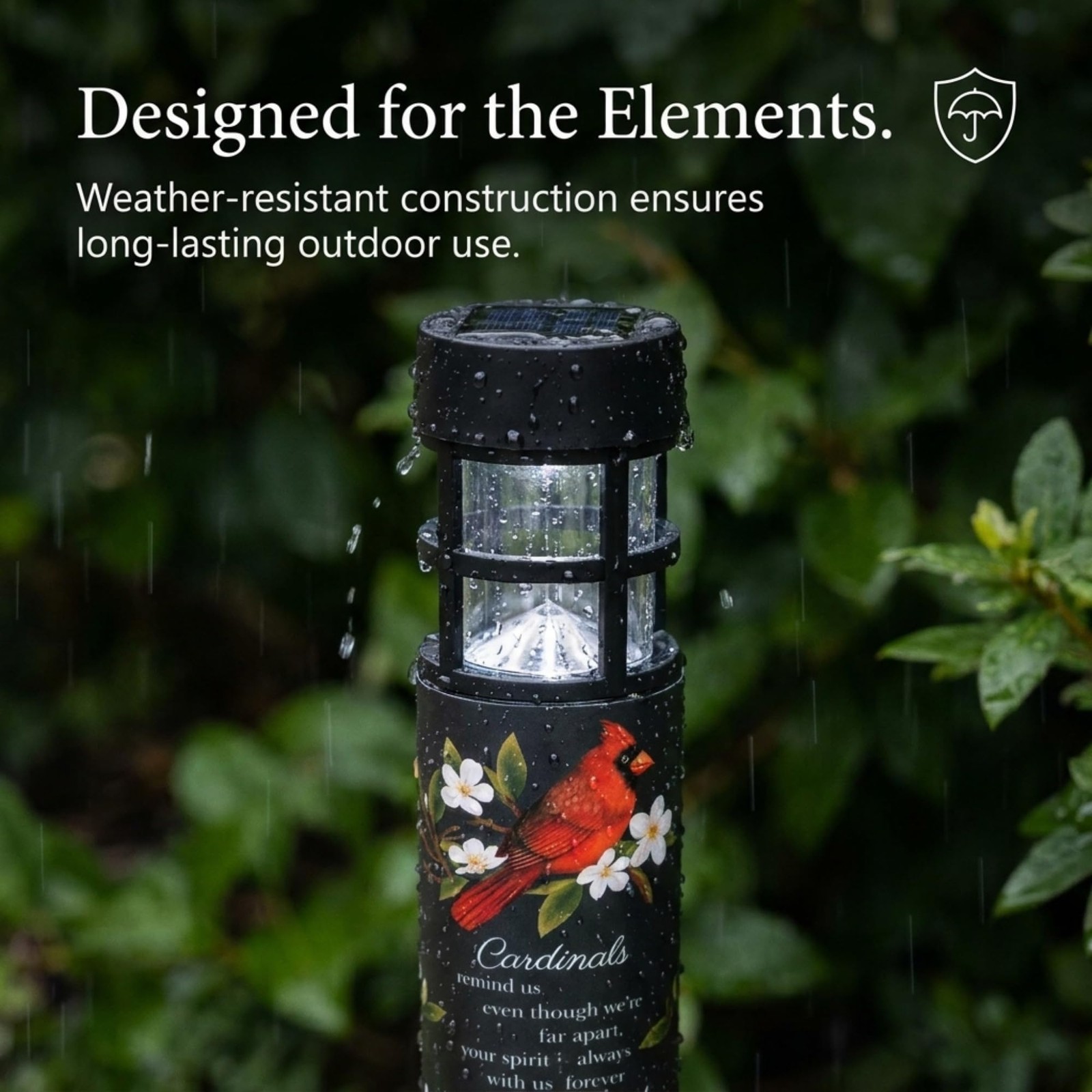 “Forever in Our Hearts Cardinal Solar Memorial Light