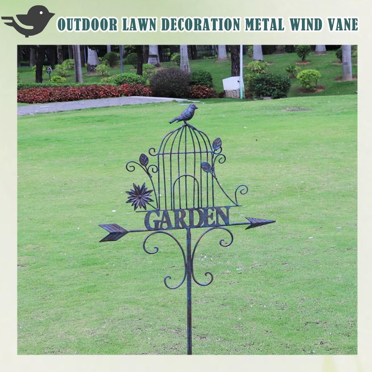 Metal Garden Stakes for Outdoor Lawn, Backyard, and Pathway Decor