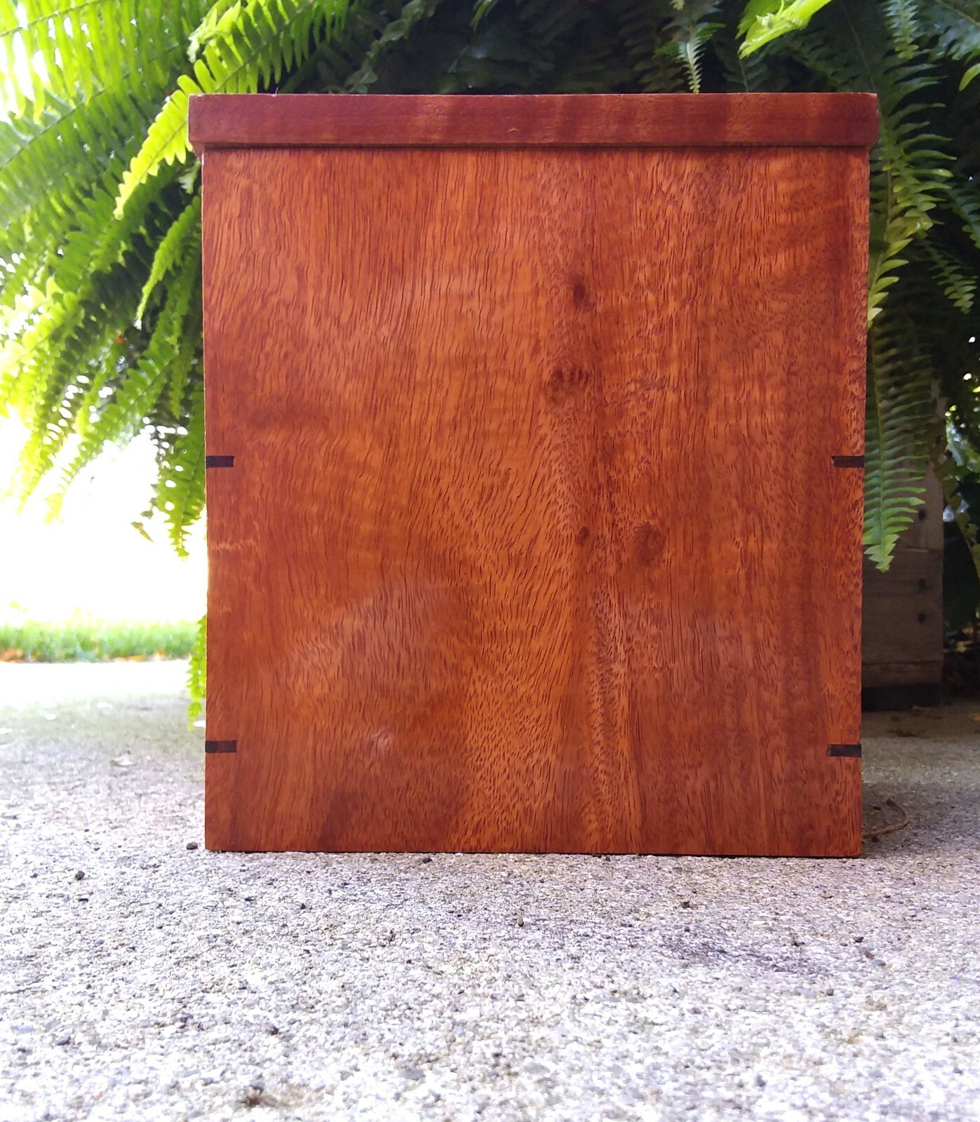 Large Handcrafted Curly Mahogany & Royal Mahogany Human Urn Artist Signed 230