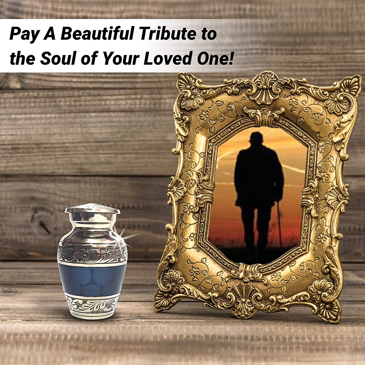 Small Keepsake Cremation Urns for Human Ashes with Velvet Heart Case and Funnel
