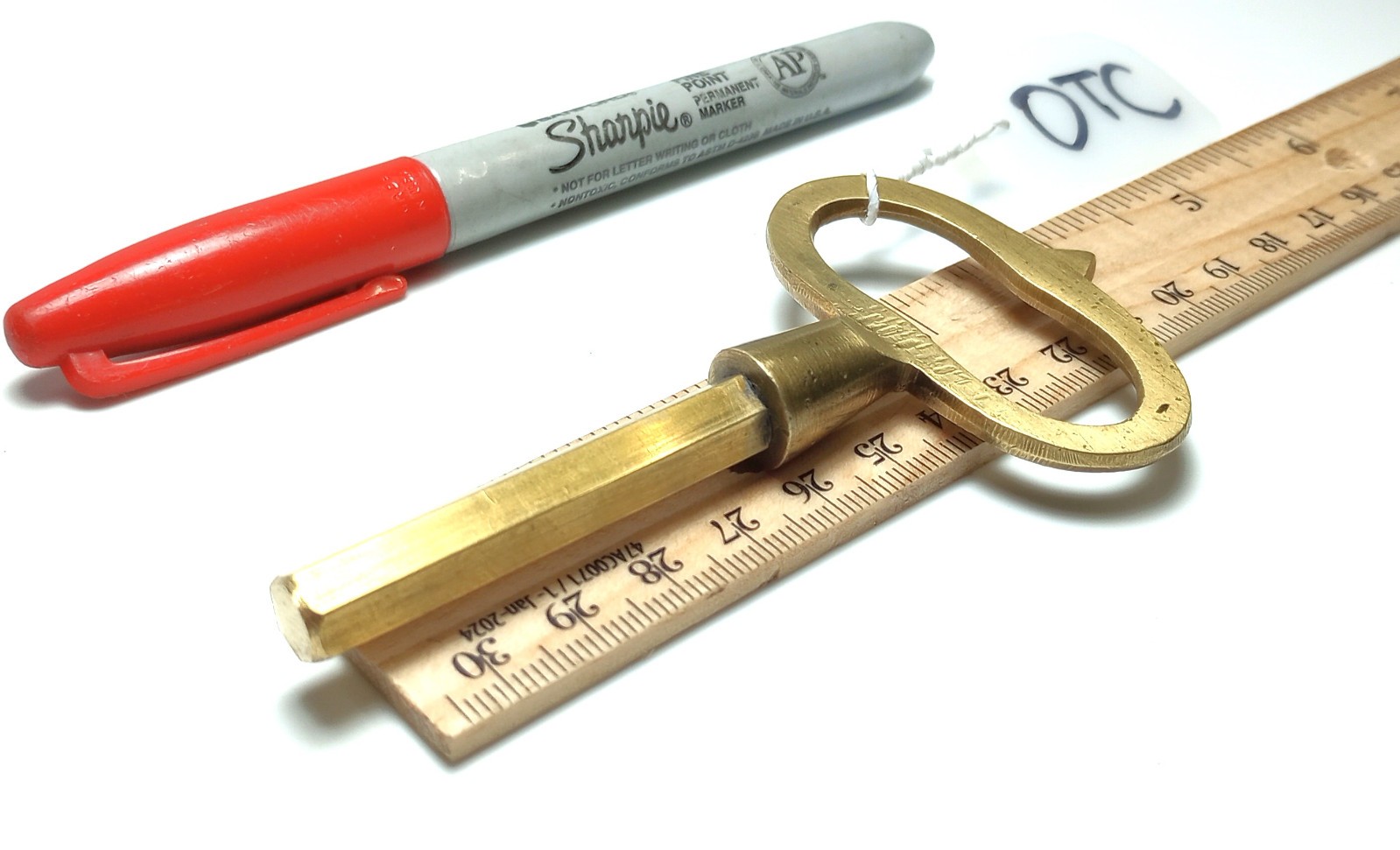 Brass Pocket Casket Key / Coffin Key
