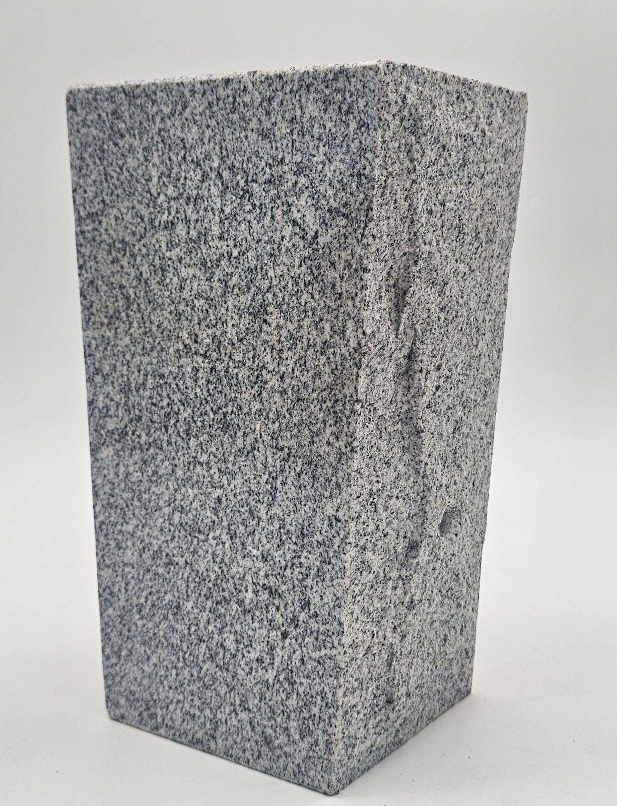 Granite Memorial Vase Tapered Gray Shiney Speckled Edged Cemetery 9″×5.25″×4″
