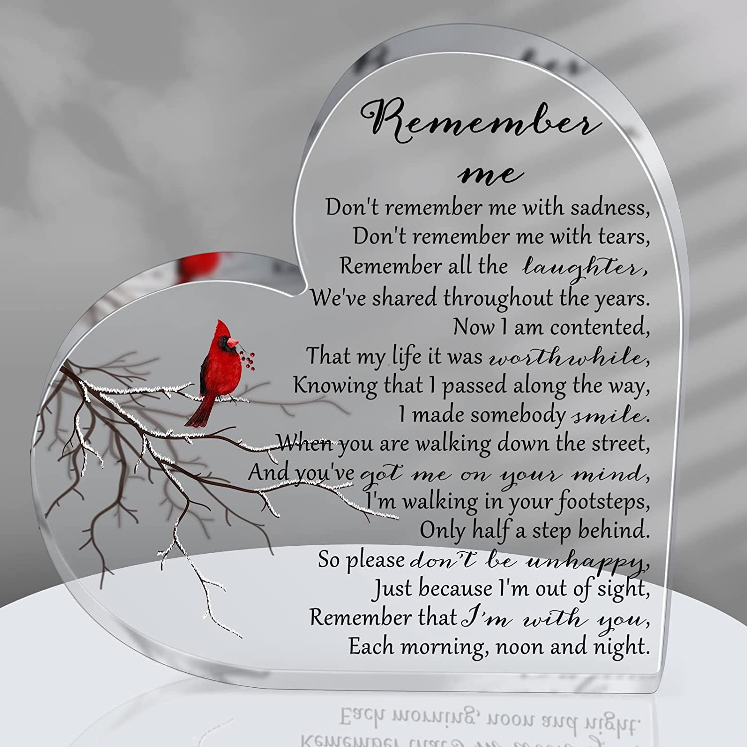 Sympathy Gifts Heart Shape Memorial Bereavement Gifts Crystal Acrylic Paperweigh