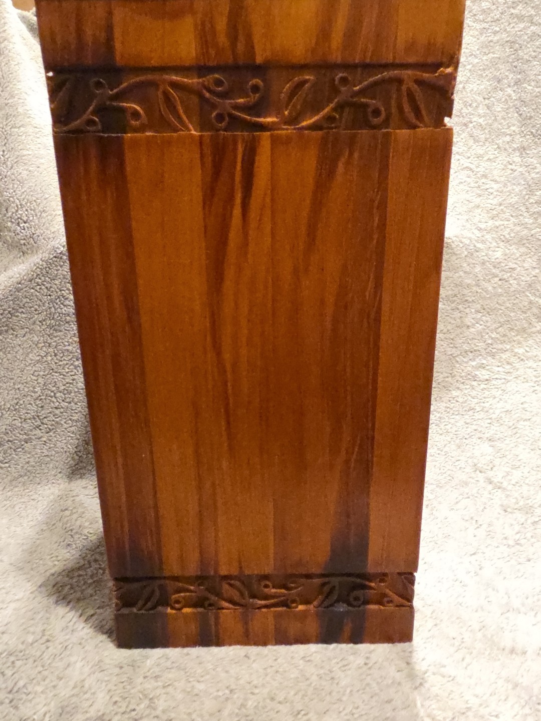 Handcarved Wooden Cremation Urn Tree of Life Celestial Sun And Moon Approx 11×6″
