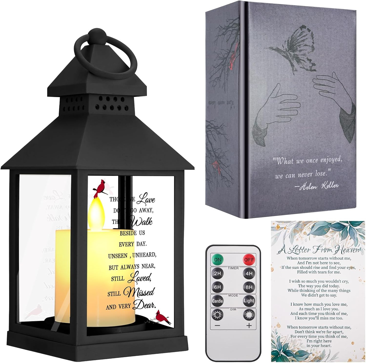 Bereavement Memorial Lanterns with Card – Thoughtful Sympathy Gifts