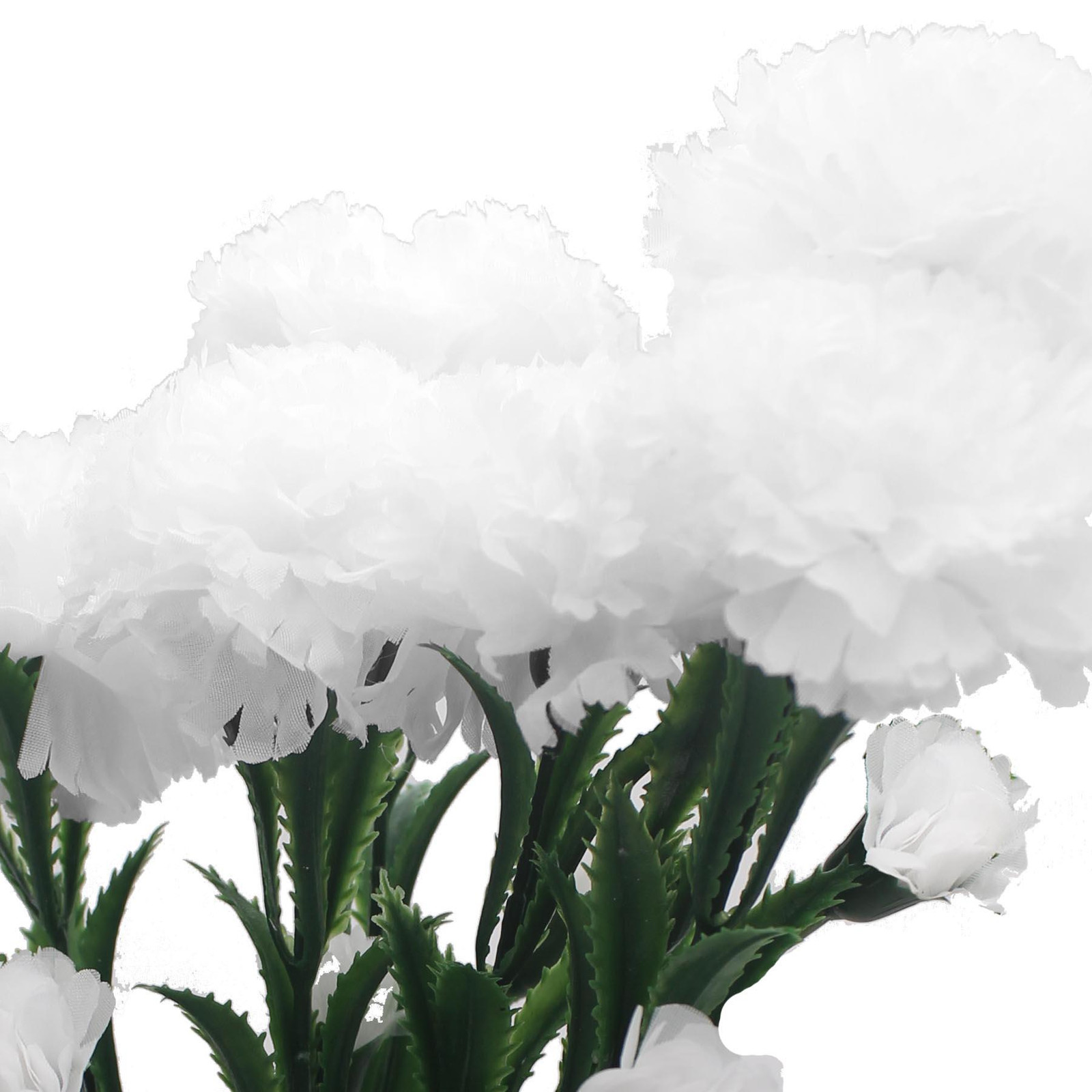 Artificial Carnations Flowers for Wedding Valentines Memorial Graveside – White