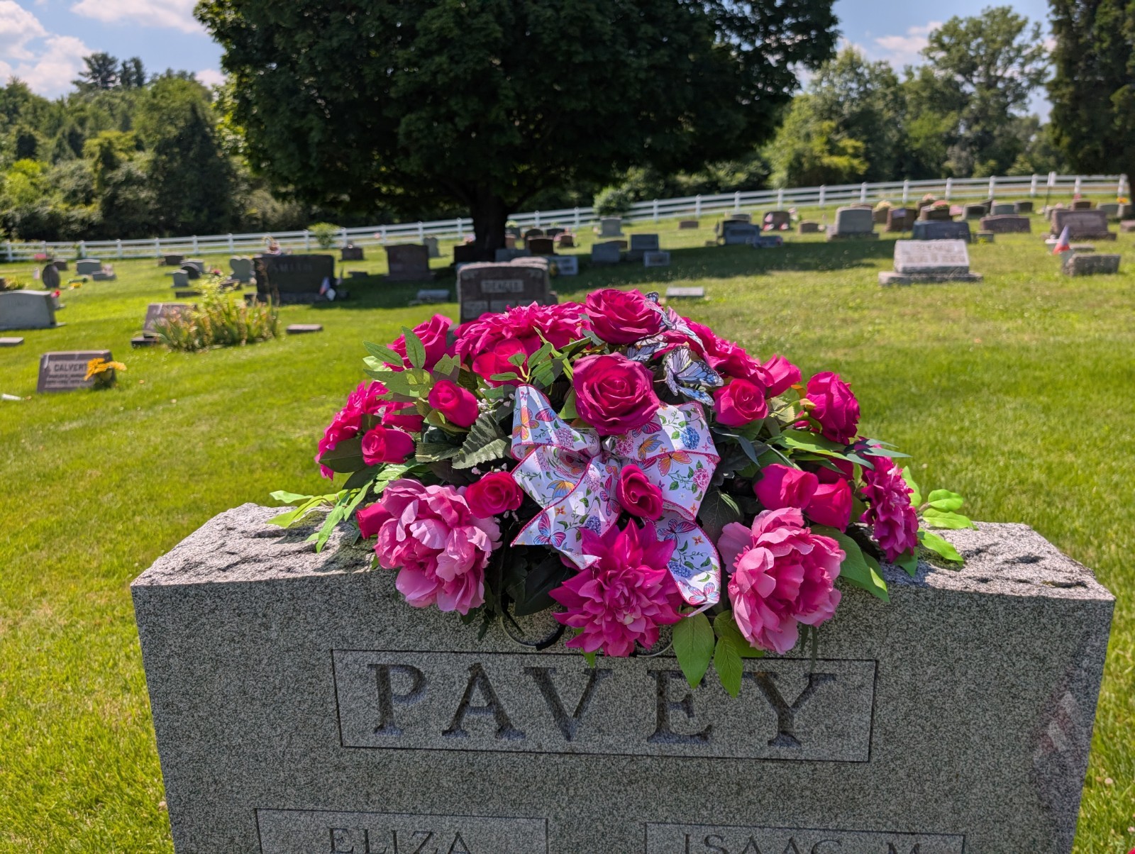 Hot Pink Cemetery Saddle, Memorial Flowers for Grave, Floral Headstone Saddle
