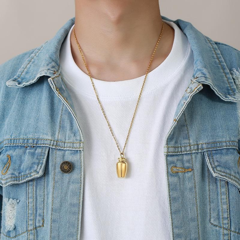 Cremation Urn Necklace Pendant for Ashes Memorial Keepsake Jewelry Men Women