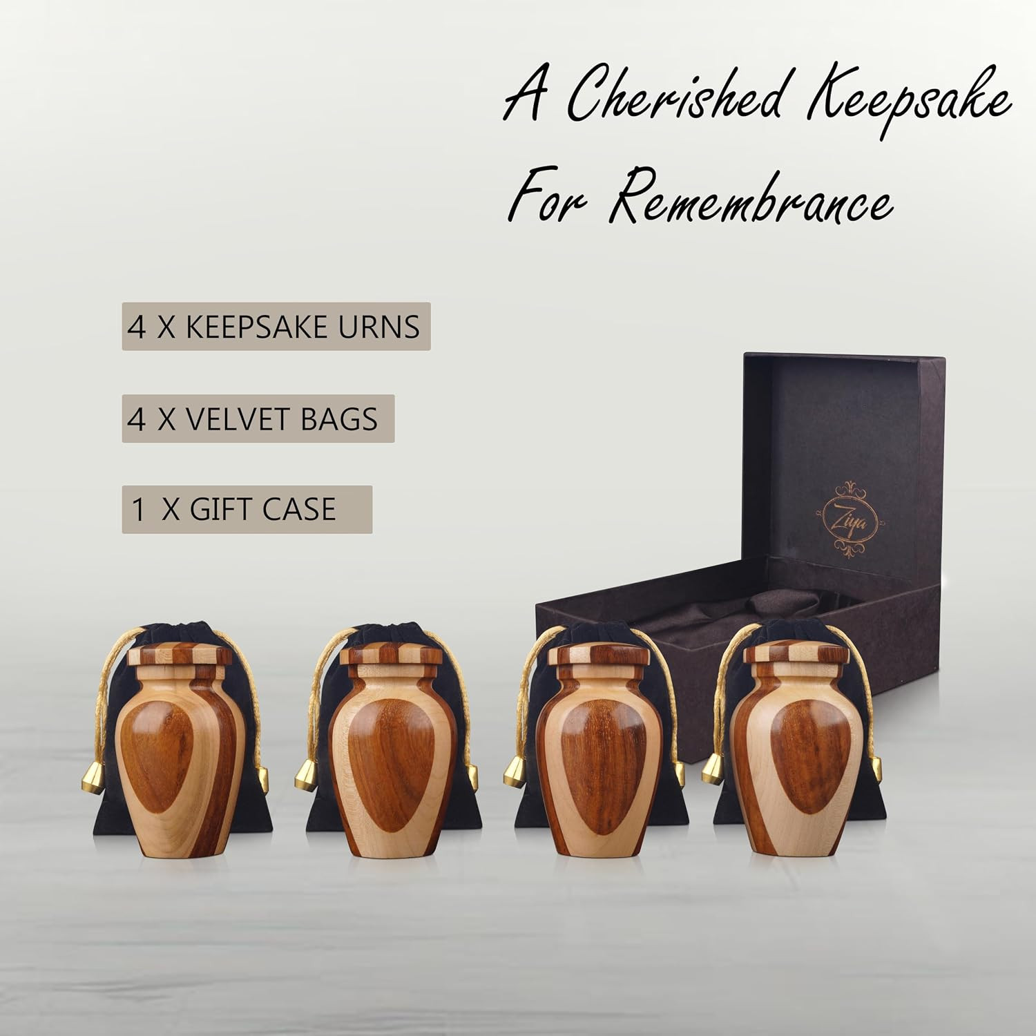 Wooden Cremation Small Urns for Human Ashes Keepsake Adult Male Female – Mini Ur
