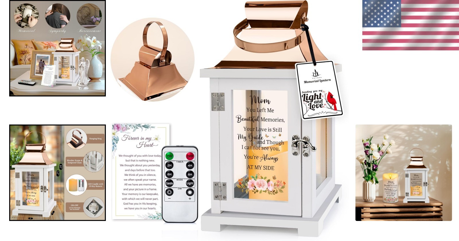 Battery-Operated Memorial Lantern with Butterfly Design – Ideal Bereavement Gift