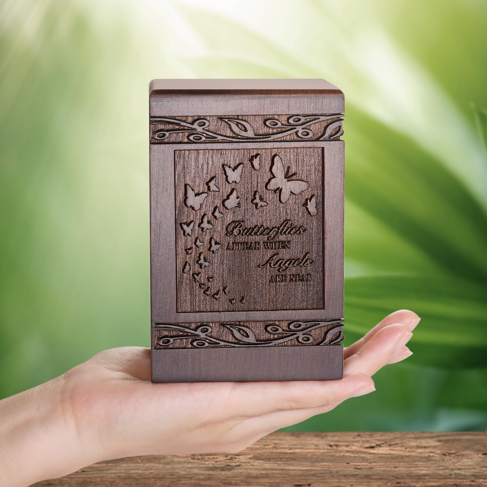 Cremation Urns for Human Ashes Adult Male Female, Wooden Carved Urns Box for …