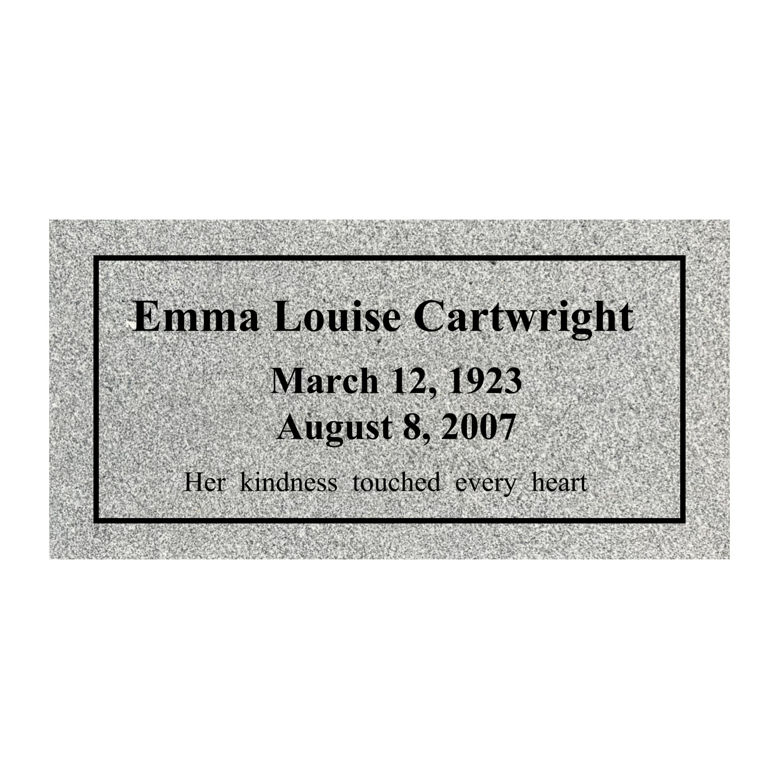 Headstone -cemetery flat marker 24x12x4″ includes engraving- Grey Granite