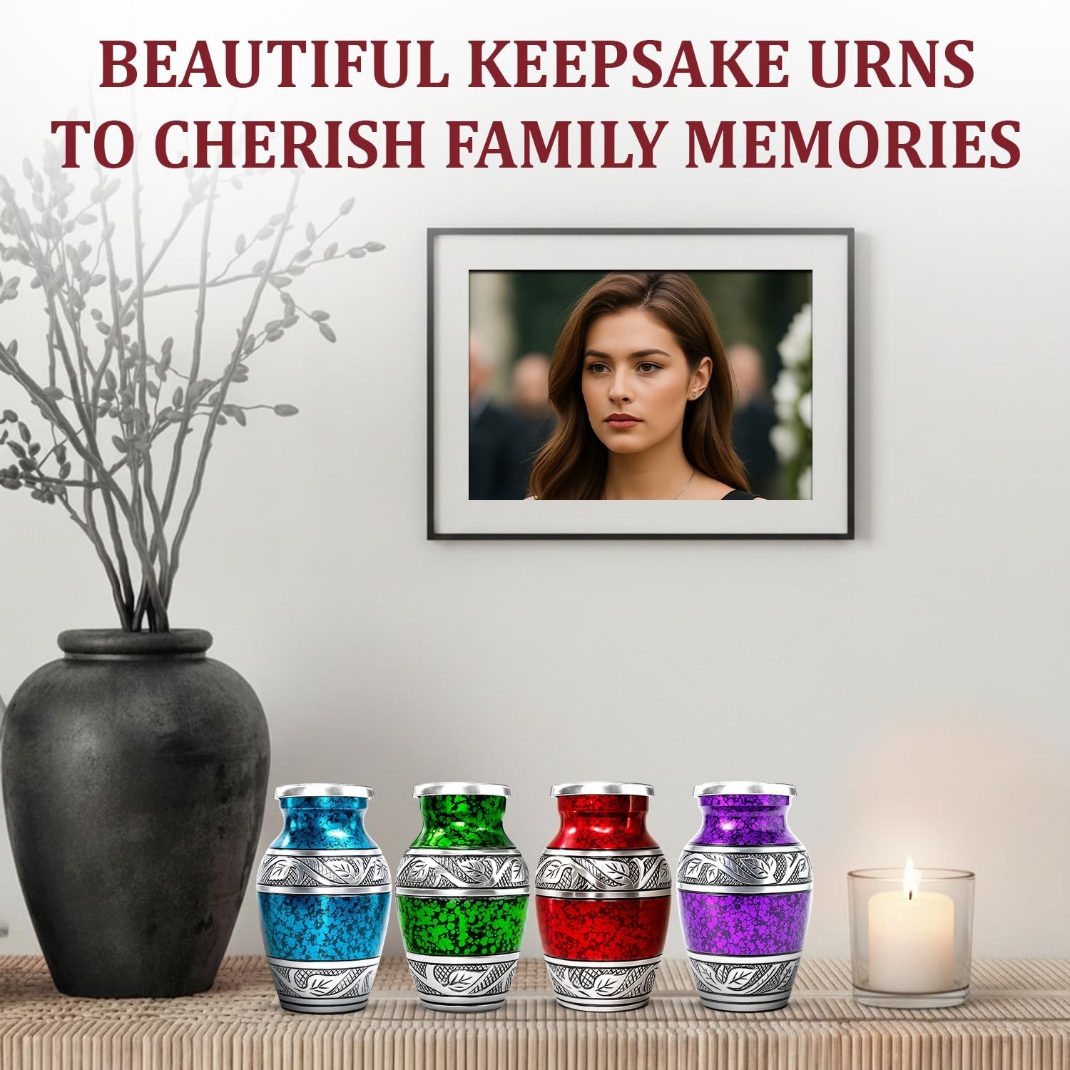 Small Urns for Human Ashes Keepsake Set – Mini Urns for Ashes Men & Women – H…