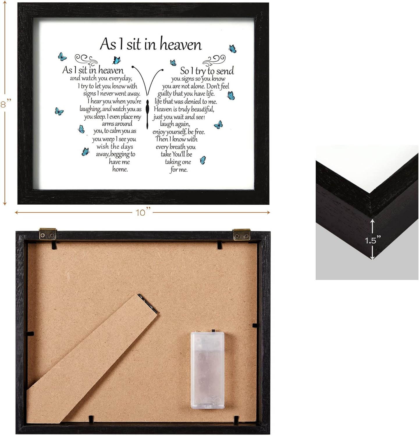 Sympathy Gift LED Memorial Shadow Box 8X10 Memorial Gifts for Loss of Loved One