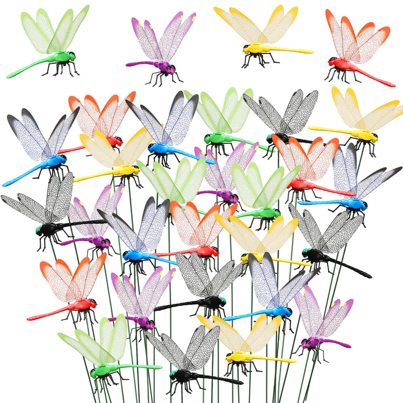 30 Pieces 3D Dragonfly Garden Decor Large Size Dragon Fly Dragon Fly Garden S…