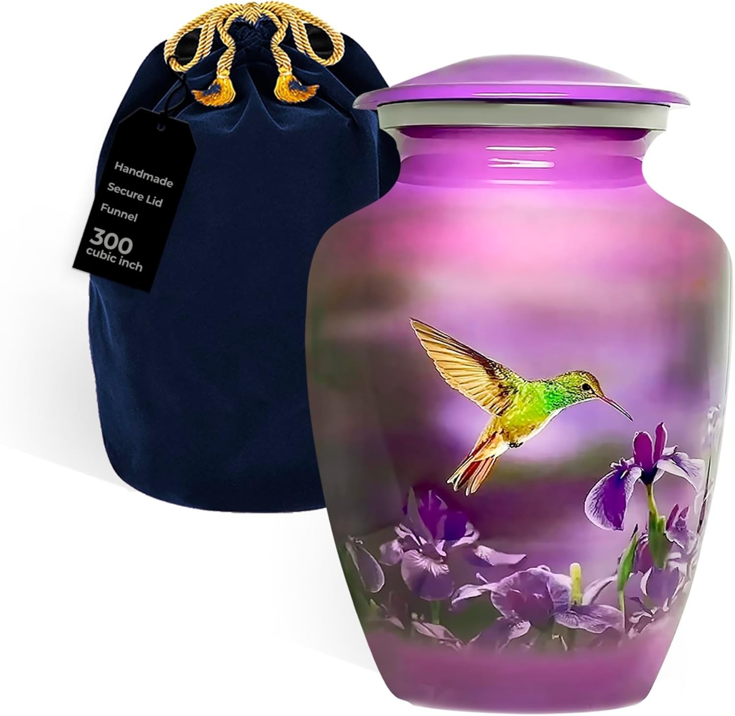 Extra Large Purple Hummingbird Urn up to 300lbs Trupoint Memorials New