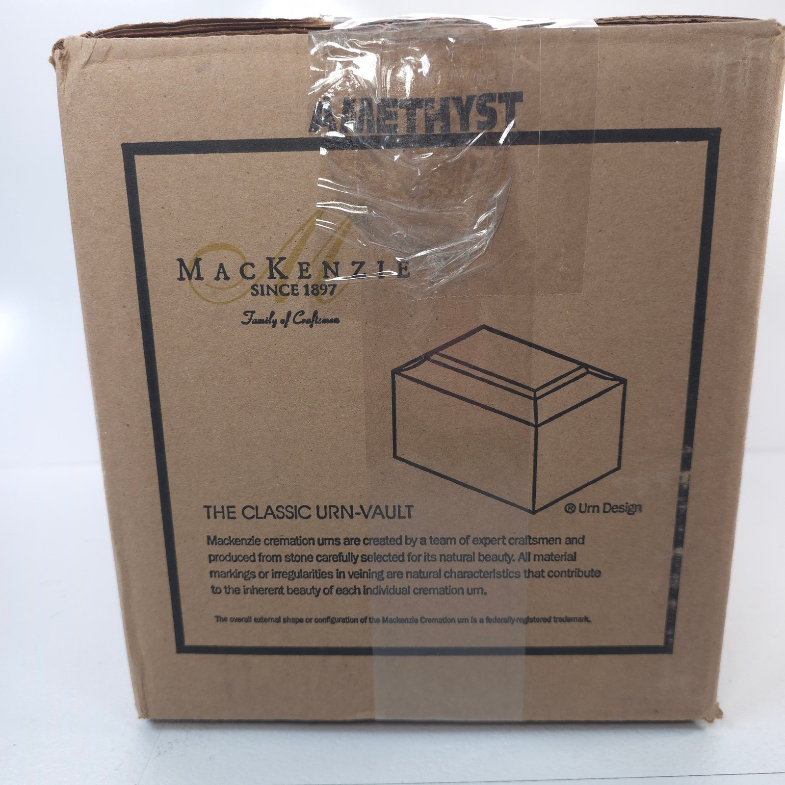 MacKenzie Vault Silverlight Amethyst Purple Marble Funeral Urn Adult Cremation