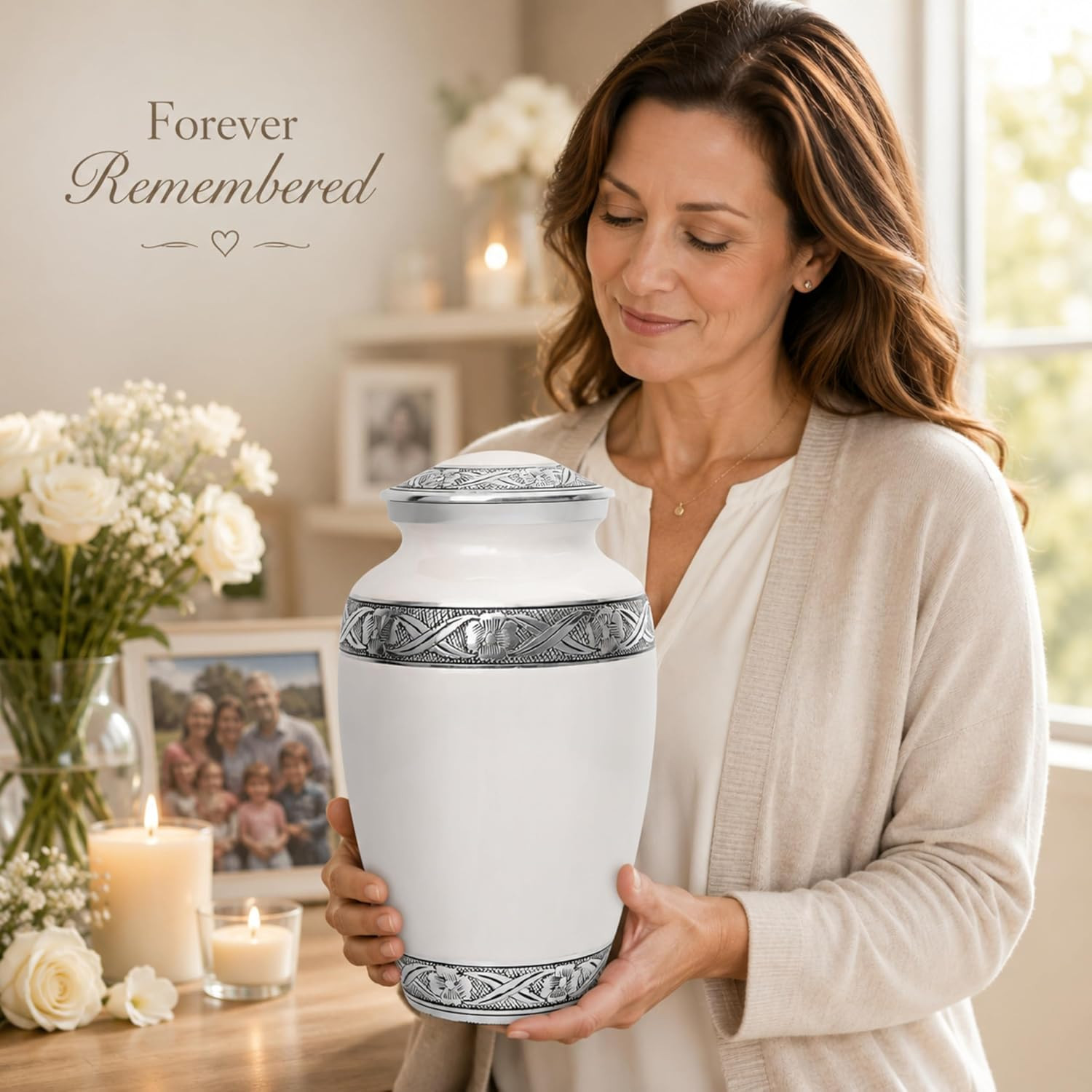 Urns for Human Ashes Adult Female and Male 200+ Cubic Inches, Decorative Burial