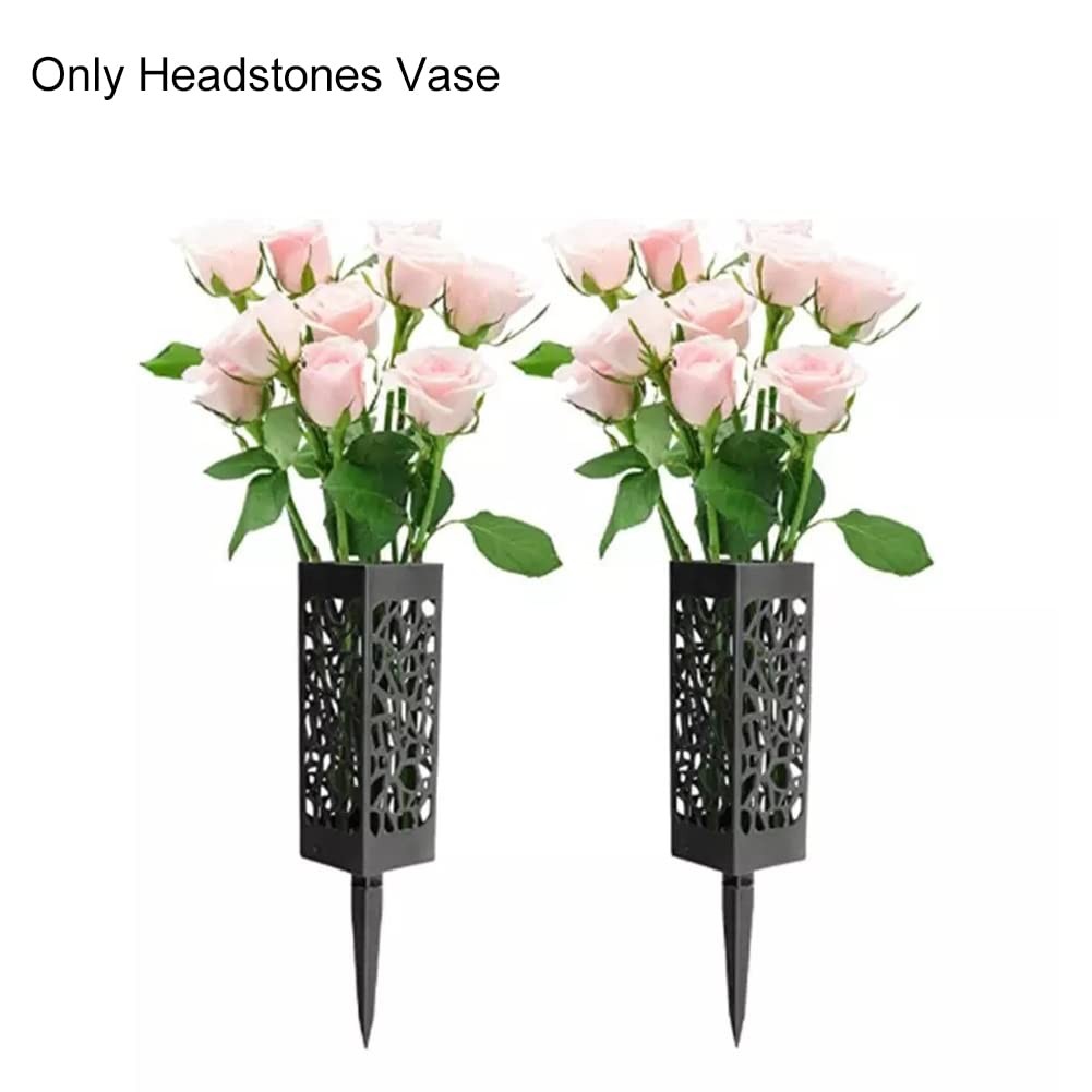 Cemetery Vases with Stake – Outdoor Grave Flower Holders for Memorials