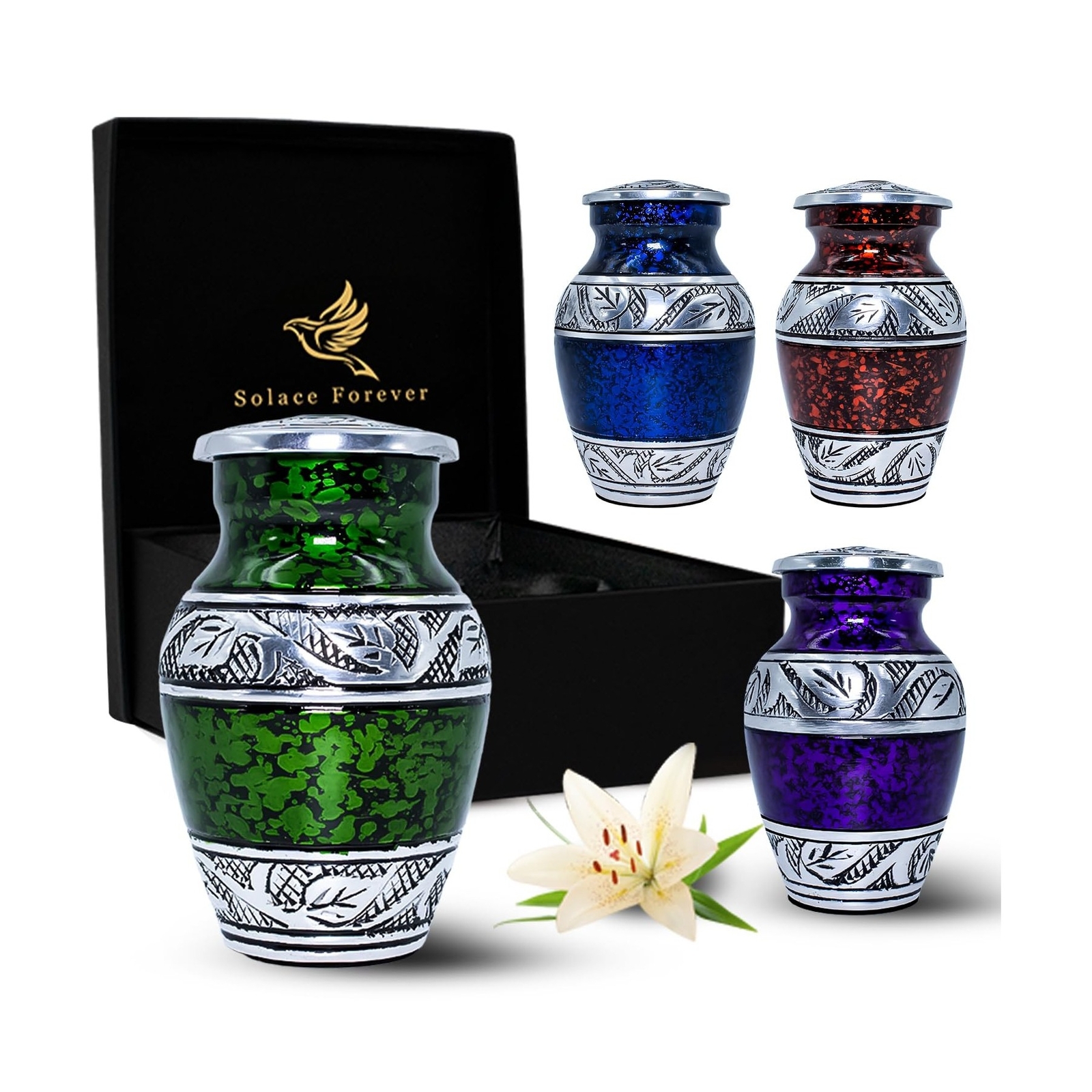 Small Urns for Human Ashes Keepsake Set – Mini Urns for Ashes Men & Women – H…