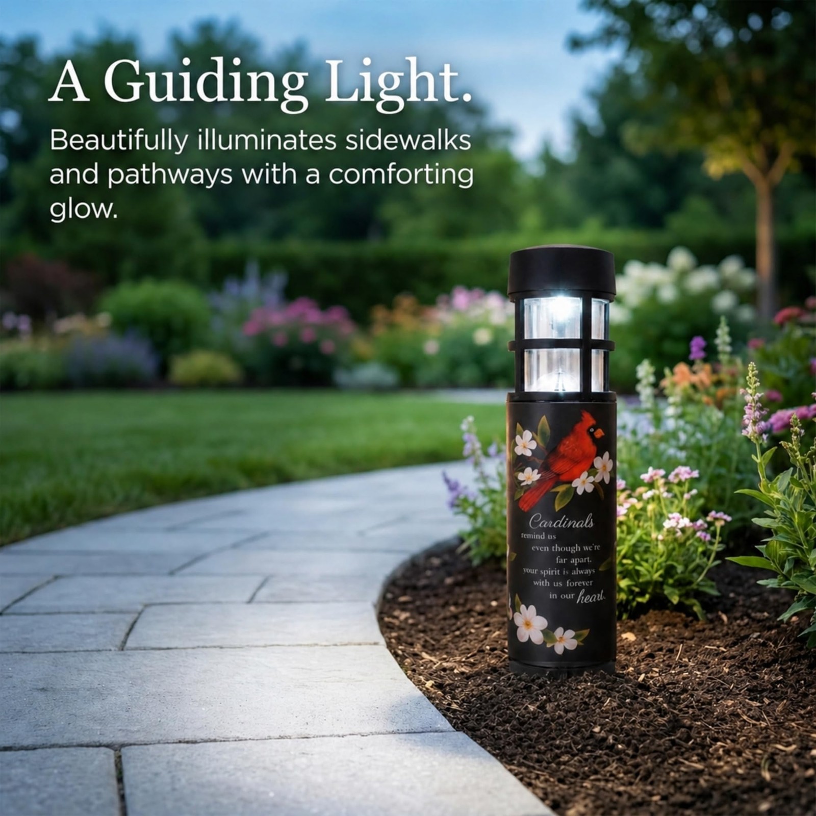 “Forever in Our Hearts Cardinal Solar Memorial Light