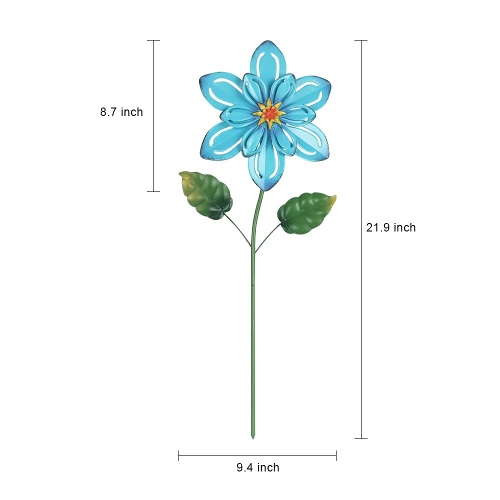 Metal Flower Decorative Garden Stakes, 2 Pack 22″ Outdoor Garden Decor with S…