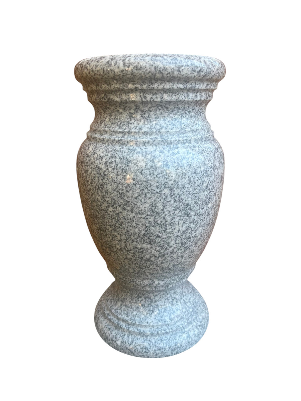 Cemetery Memorial Granite Round Vase Gray 6.5″ x 12″ polished