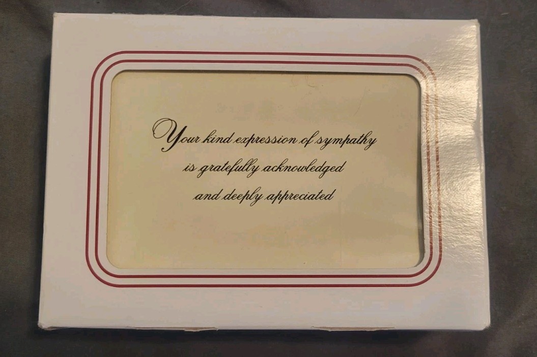 25 Ecru*Cream Acknowledgement Thank You Cards w/Envelopes Funeral Note Cards-New