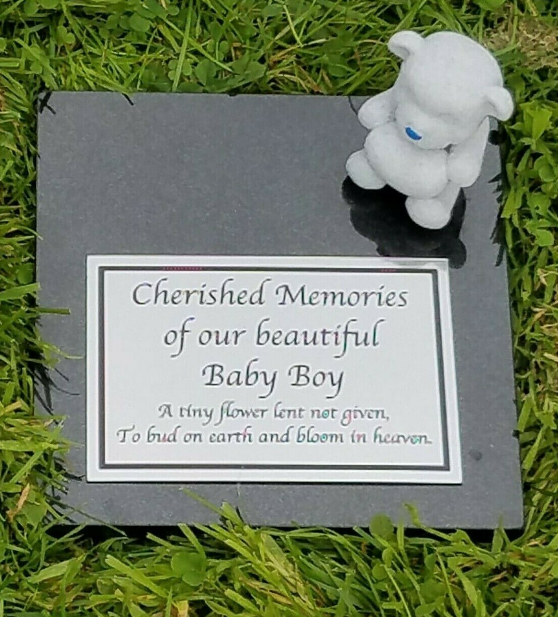 Personalised Solid Granite Memorial Grave Marker Plaque Stone Baby Boy Girl