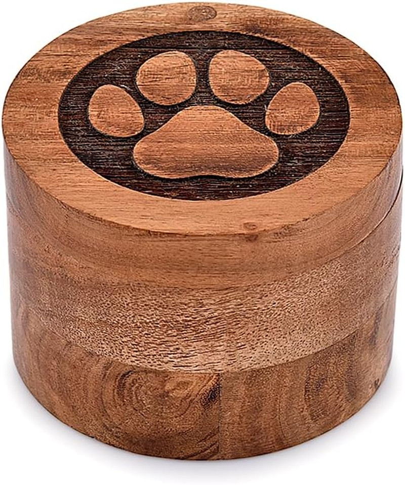 Acacia Wood Decorative Urns Funeral Cremation Urn for Ashes for Dogs, Pet Urns f
