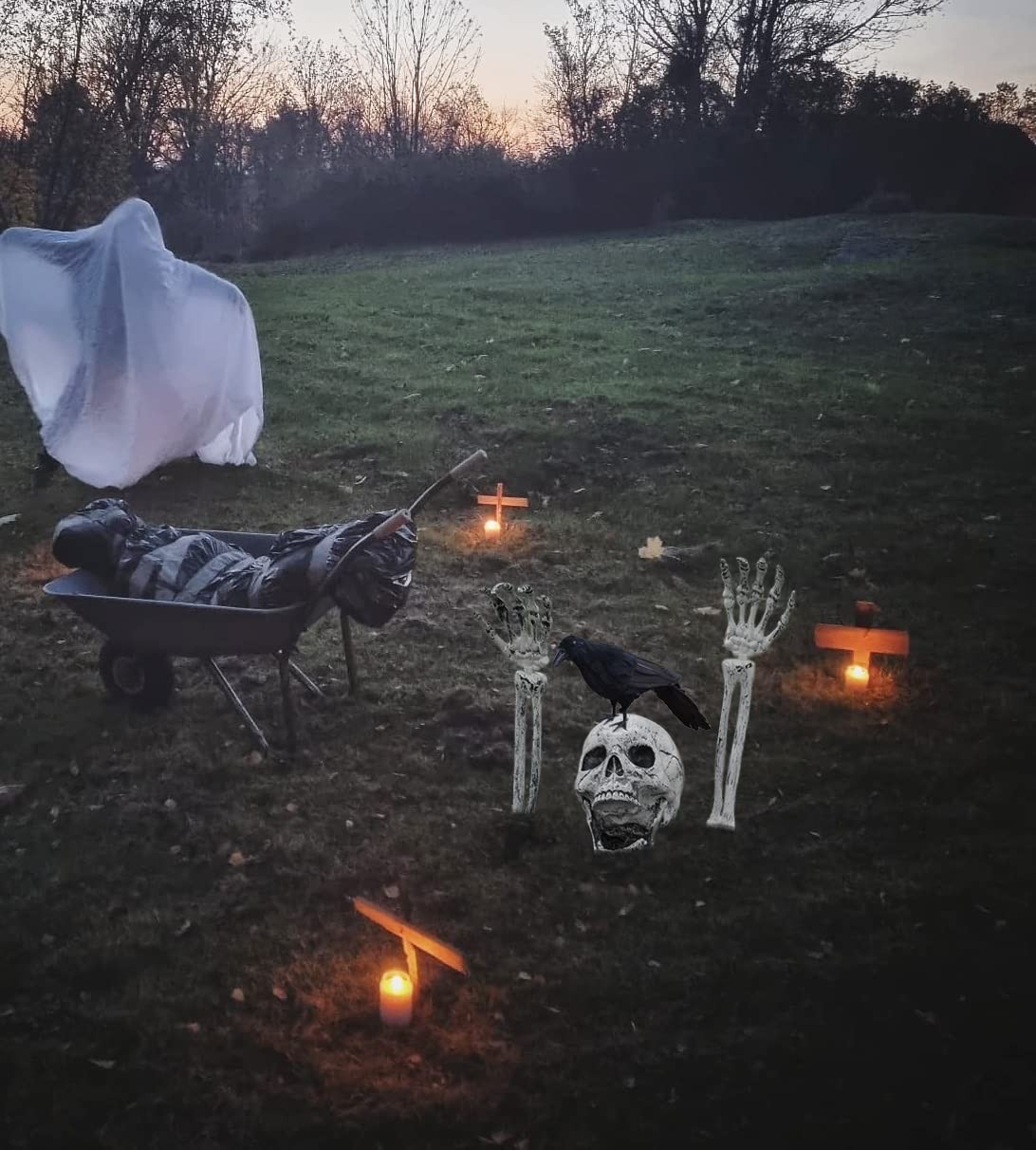 Halloween Skeleton Outdoor Decorations Realistic Skeleton Yard Stakes for Lawn