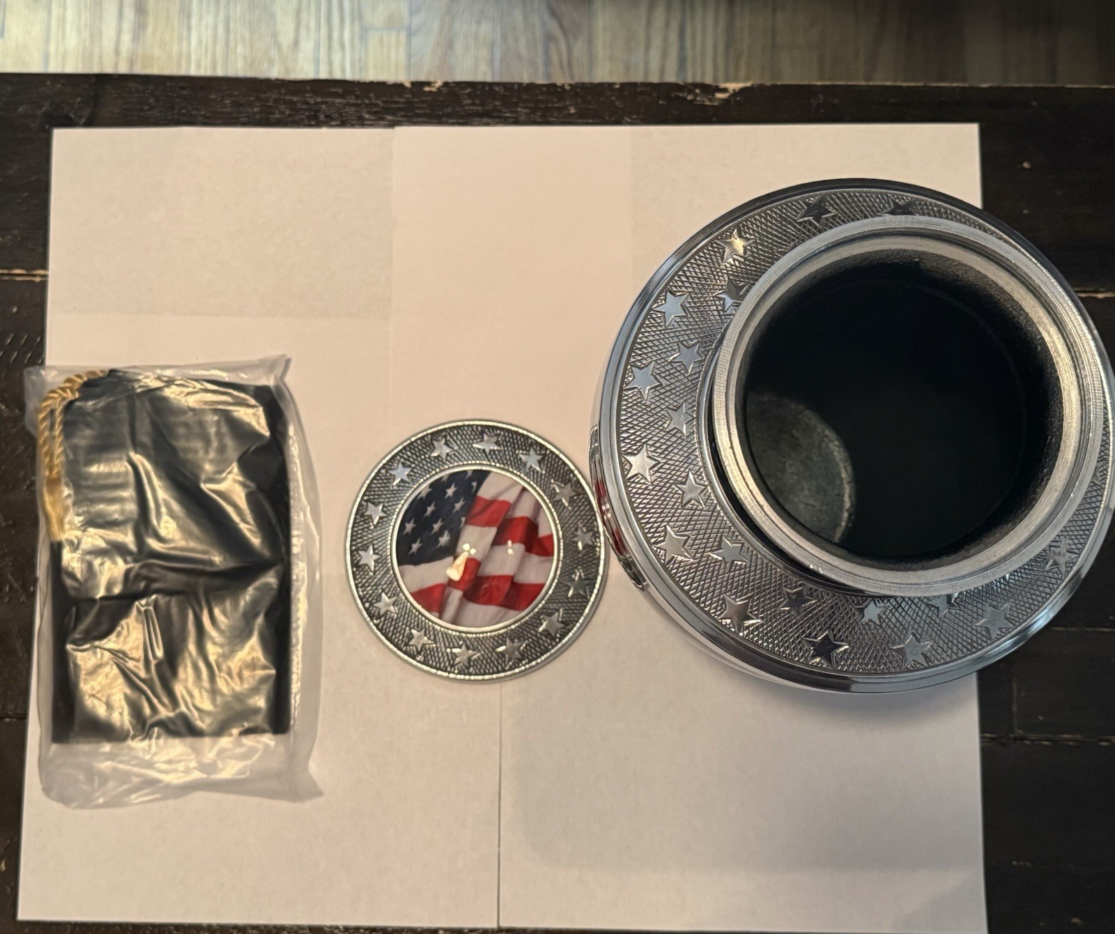Urns to Heaven American Flag Adult Metal Cremation Urn with Lid