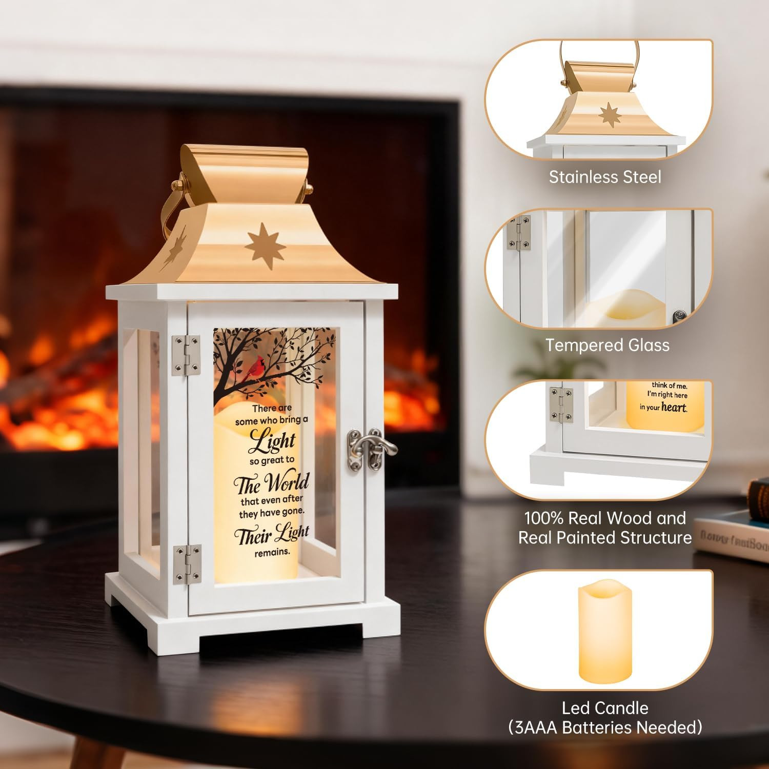 Memorial Lantern – Thoughtful Bereavement Gift for Loss of Loved One, Sympathy a