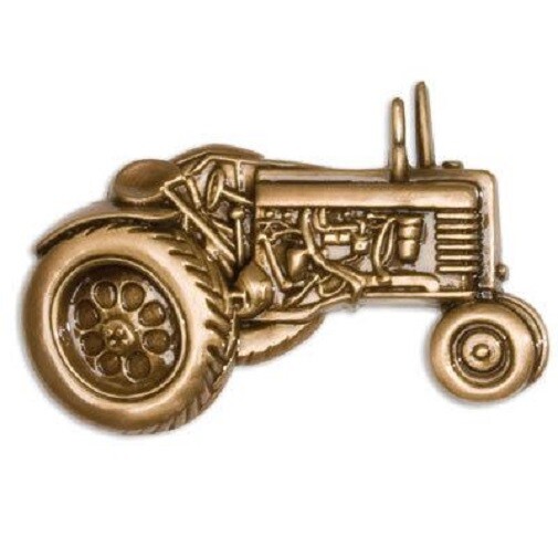 Brass Tractor Applique for Funeral Box/Cube Cremation Urn, Pewter Also Available
