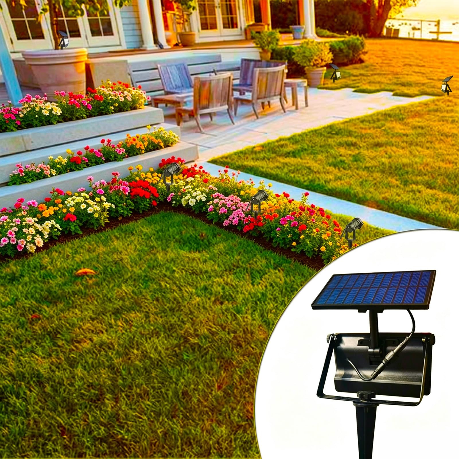 6 Pack Solar Light Stakes, 6.3″ Aluminum Metal Ground Stake with Tool-Star Kn…