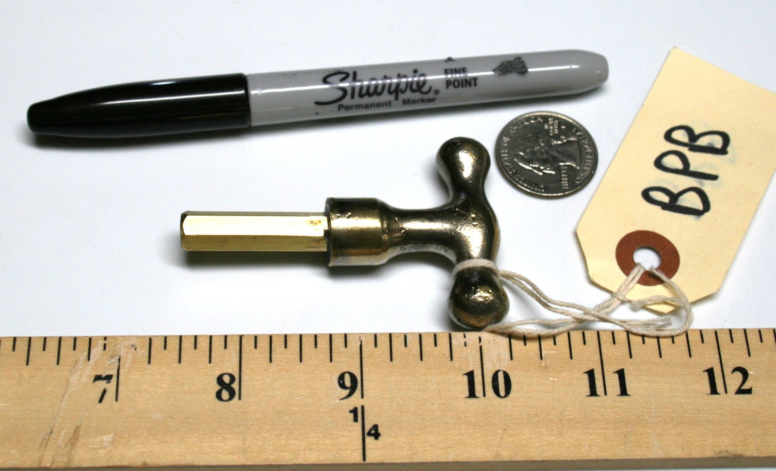 Small Brass Pocket Casket Key / Coffin Key