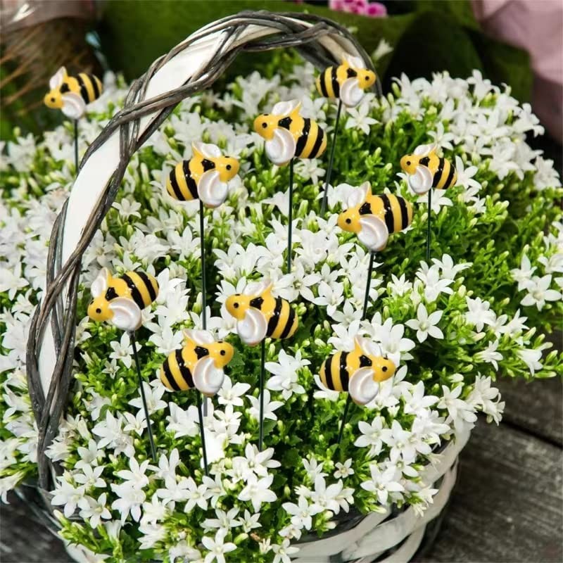 20pcs Bee Garden Stakes, Resin Bumblebee Yard Decor for Flower Pots – Spring …