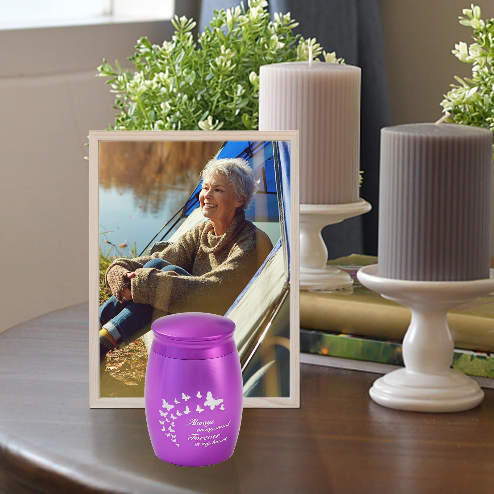 Purple Small Cremation Urns for Human Ashes Keepsake, 2.67 Inches Mini Butter…