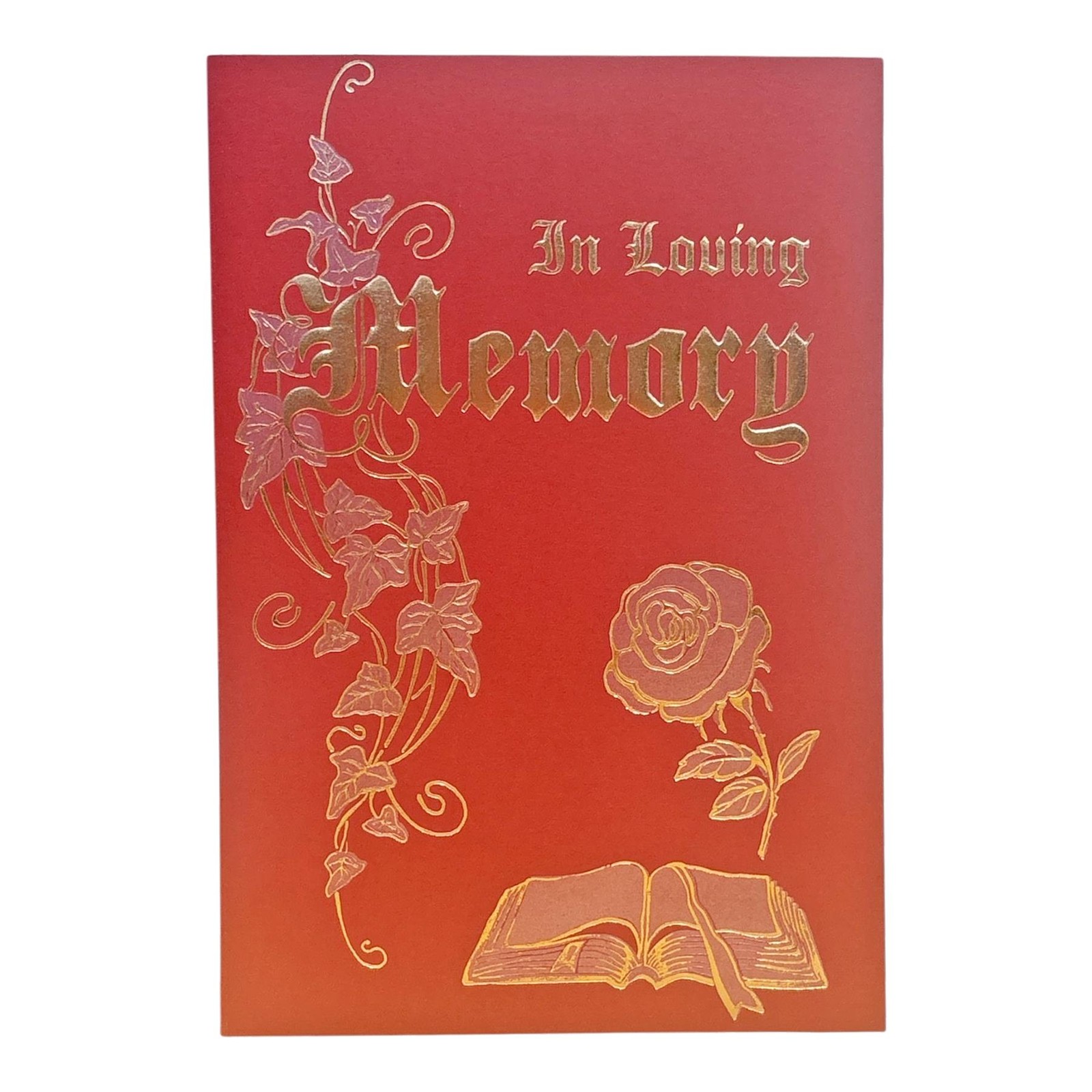 Catholic Mass Card and Envelope In Loving Memory Red with Sacred Heart of Jesus